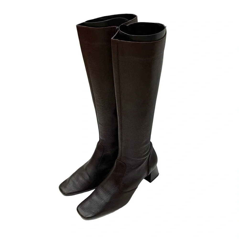 MNG Chocolate Brown Boots, Size 7.5